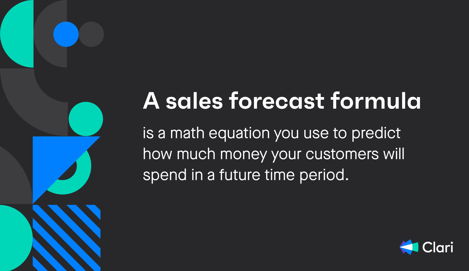 What is a sales forecast formula?