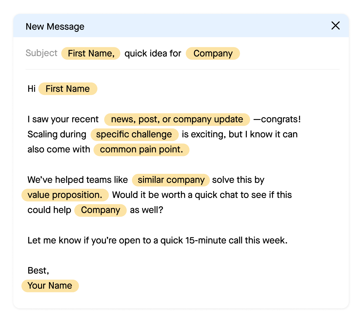 Sample Email Template