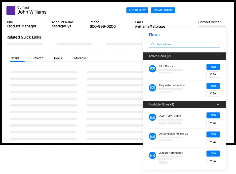 Clari Groove product screenshot of Flows