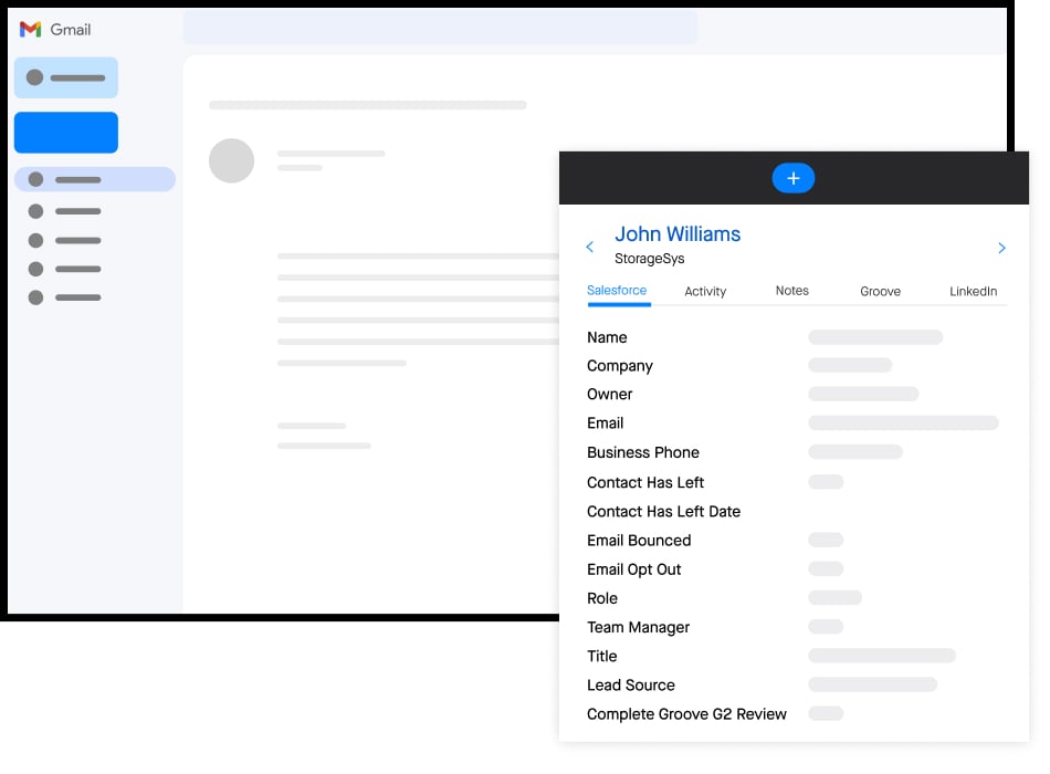 Product screenshot of Gmail integration